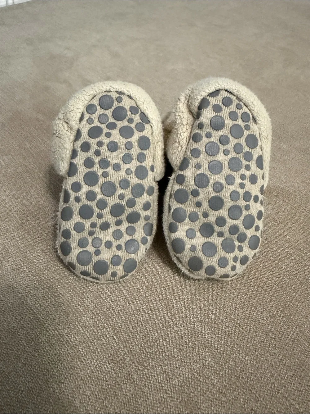 Zutano Cream Fleece-Lined Baby Walker Slippers